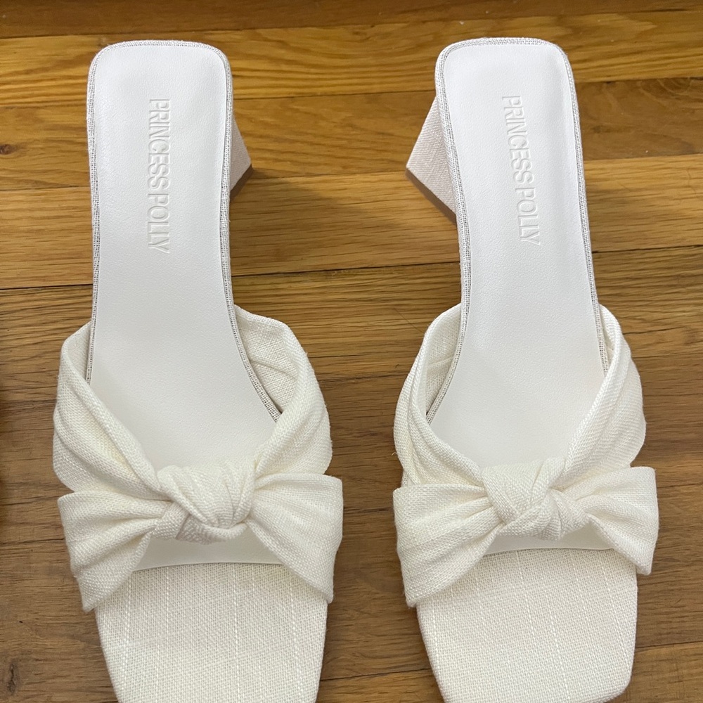 Princess Polly White Heeled Knotted Heels